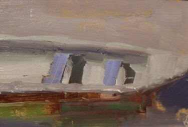 「Small boat in moori…」というタイトルの絵画 Francois Hugardによって, オリジナルのアートワーク, オイル