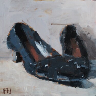 Malerei mit dem Titel "BLACK SHOES" von Francois Hugard, Original-Kunstwerk, Öl