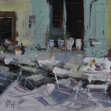 Картина под названием "Cafe, Eymet" - Francois Hugard, Подлинное произведение искусства, Масло