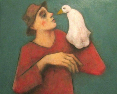 Schilderij getiteld "Animal, mon ami..." door François Joseph Durand, Origineel Kunstwerk, Acryl