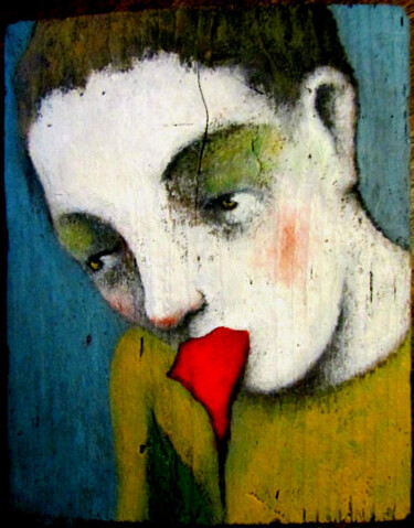 Schilderij getiteld "La fleur" door François Joseph Durand, Origineel Kunstwerk, Acryl