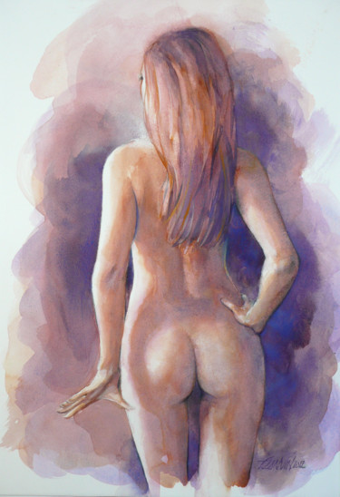 Painting titled "nu-feminin-dos.jpg" by François Lanvin, Original Artwork, Watercolor