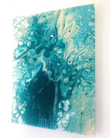 Painting titled "Liquid" by François Le Hir, Original Artwork, Acrylic Mounted on Wood Stretcher frame