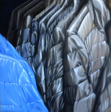 Картина под названием "Anoraks" - Francois Malnati, Подлинное произведение искусства, Пастель Установлен на Деревянная панель