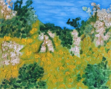 Painting titled "#Mimosas" by François Martigné, Original Artwork, Oil
