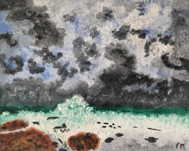 Peinture intitulée "#Tempête au Cap d'A…" par François Martigné, Œuvre d'art originale, Huile