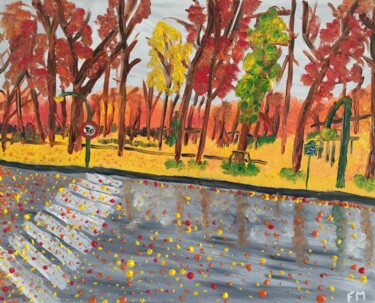 Peinture intitulée "#Avenue Raphaël" par François Martigné, Œuvre d'art originale, Huile