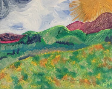 Peinture intitulée "#A travers champs" par François Martigné, Œuvre d'art originale, Huile