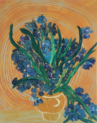 Peinture intitulée "#Iris" par François Martigné, Œuvre d'art originale, Huile