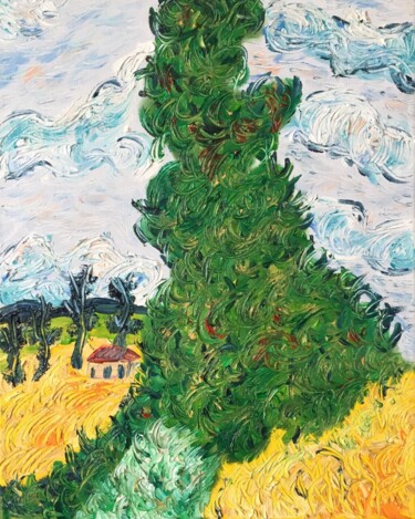Peinture intitulée "#Bercé par le vent" par François Martigné, Œuvre d'art originale, Huile