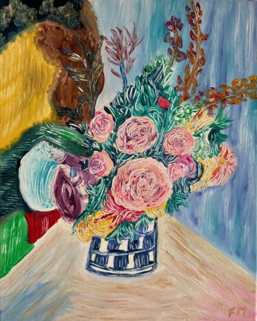 Картина под названием "#Aurore florale" - François Martigné, Подлинное произведение искусства, Масло