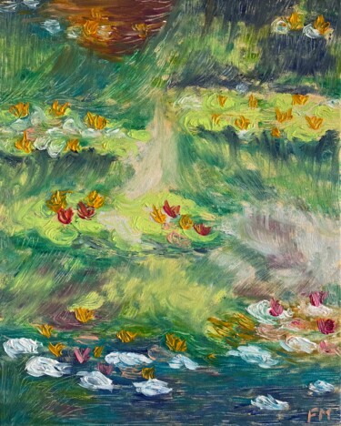Painting titled "#Rêver d'eau" by François Martigné, Original Artwork, Oil