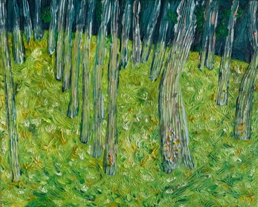 Peinture intitulée "#Forêt des songes" par François Martigné, Œuvre d'art originale, Huile