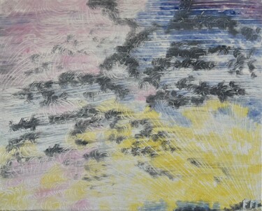 Pintura titulada "#Ciel de traine" por François Martigné, Obra de arte original, Oleo
