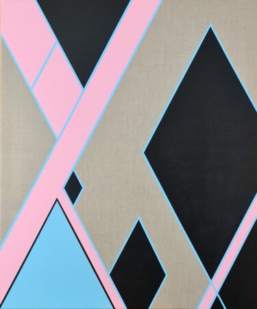 Schilderij getiteld "Pink lanes" door François Miquel, Origineel Kunstwerk, Acryl