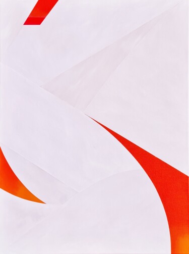 Картина под названием "Red and white mosaic" - François Miquel, Подлинное произведение искусства, Акрил Установлен на Деревя…