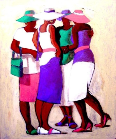 Malerei mit dem Titel "Conversation 4" von Francois Mollon Gros-Desormeaux, Original-Kunstwerk, Acryl