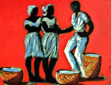 Peinture intitulée "2-femmes-et-1-homme…" par Francois Mollon Gros-Desormeaux, Œuvre d'art originale