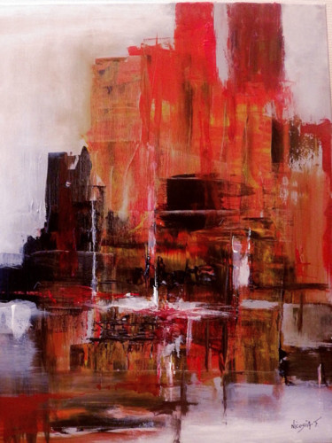 Painting titled "paysage-urbain-65-x…" by François Nicosia, Original Artwork