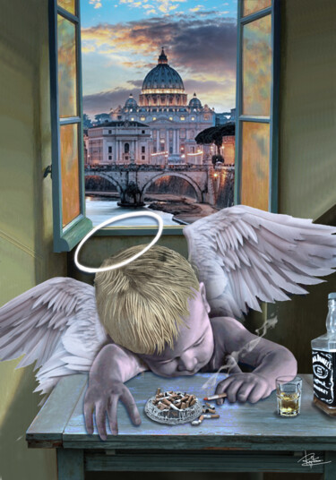 Arte digital titulada "ANGE DESTROY" por Francois Rey, Obra de arte original, Trabajo Digital 2D