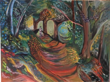 제목이 "Seul"인 미술작품 François Van Hemelryck로, 원작, 기름 나무 들것 프레임에 장착됨