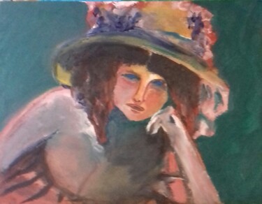 Painting titled "Chapeau" by François Van Hemelryck, Original Artwork, Oil