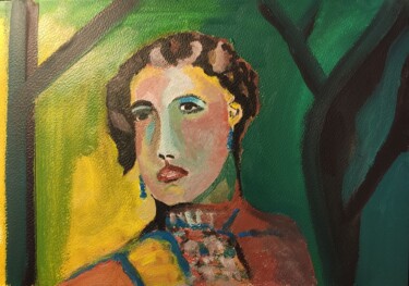 Painting titled "Madame" by François Van Hemelryck, Original Artwork, Oil