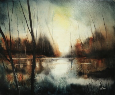 Painting titled "HIVER" by François Weber, Original Artwork, Oil