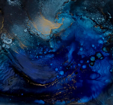 Pintura titulada "blue-star" por François Weber, Obra de arte original, Oleo