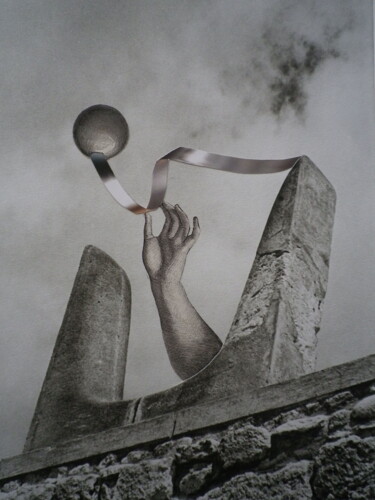 Collages titulada "Au fil tu temps" por François-Xavier Delmeire, Obra de arte original, Collages