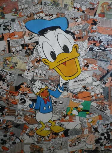 Collages intitulée "Monsieur Donald " H…" par François-Xavier Delmeire, Œuvre d'art originale, Collages