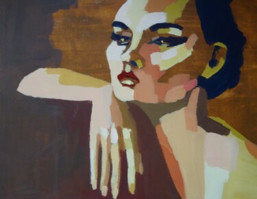Painting titled "Contemplation" by Francois Xavier Vaudeleau, Original Artwork, Acrylic Mounted on Wood Stretcher frame