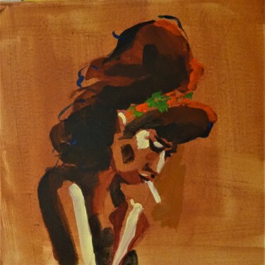 Peinture intitulée "Portrait d'Amy Wine…" par Francois Xavier Vaudeleau, Œuvre d'art originale, Acrylique Monté sur Châssis…