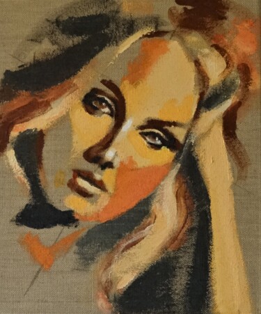 Pittura intitolato "Portrait d'Adèle. A…" da Francois Xavier Vaudeleau, Opera d'arte originale, Acrilico
