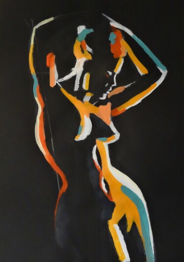 Peinture intitulée "Danse. Nu acrylique…" par Francois Xavier Vaudeleau, Œuvre d'art originale, Acrylique