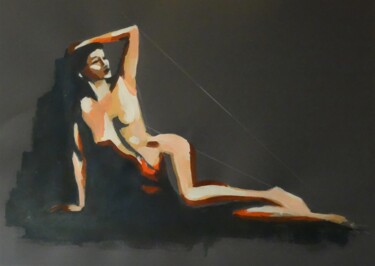 Painting titled "Lascive" by Francois Xavier Vaudeleau, Original Artwork, Acrylic