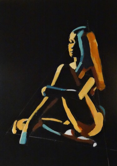 Peinture intitulée "Ballerine assise." par Francois Xavier Vaudeleau, Œuvre d'art originale, Acrylique