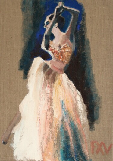 Pittura intitolato "Danse Orientale" da Francois Xavier Vaudeleau, Opera d'arte originale, Acrilico Montato su Telaio per ba…