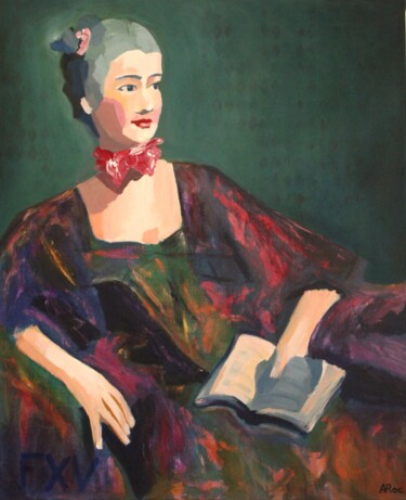 Pintura titulada "Madame de Pompadour…" por Francois Xavier Vaudeleau, Obra de arte original, Acrílico Montado en Bastidor d…