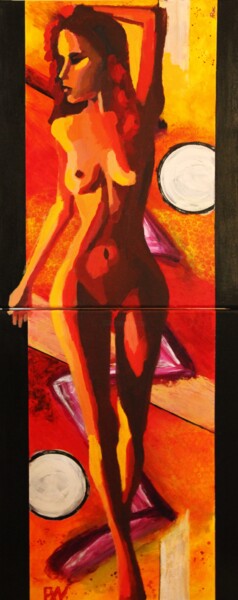 Painting titled "Escape" by Francois Xavier Vaudeleau, Original Artwork, Acrylic Mounted on Wood Stretcher frame