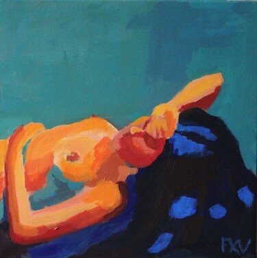 Картина под названием "Sieste" - Francois Xavier Vaudeleau, Подлинное произведение искусства, Акрил