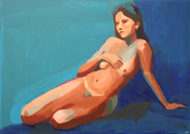 Painting titled "Tranquilité." by Francois Xavier Vaudeleau, Original Artwork, Acrylic Mounted on Wood Stretcher frame