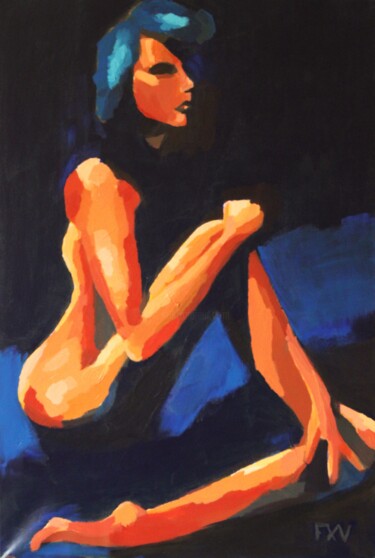 Картина под названием "Force" - Francois Xavier Vaudeleau, Подлинное произведение искусства, Акрил Установлен на Деревянная…