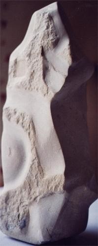 Sculpture intitulée "Masque au sourire f…" par François Thomas, Œuvre d'art originale, Pierre