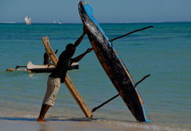 Photography titled "ma premiere pirogue" by François Carage, Original Artwork, Non Manipulated Photography