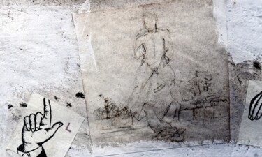 Dessin intitulée "Démembrement par le…" par François Carage, Œuvre d'art originale, Stylo à bille