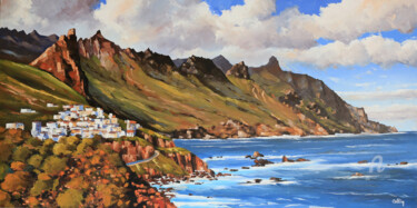 Peinture intitulée "Almaciga, Tenerife" par François Collin, Œuvre d'art originale, Huile Monté sur Châssis en bois
