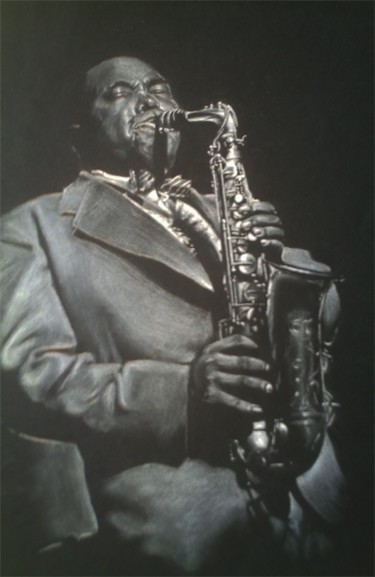 Dessin intitulée "Jazzman2" par François Dumoulin, Œuvre d'art originale, Autre