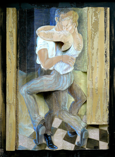 Painting titled "Dockers tango" by Francoise Amadieu, Original Artwork, Acrylic Mounted on Wood Panel