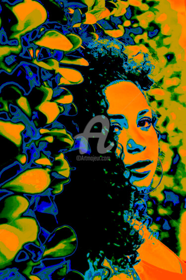 Arts numériques intitulée "Portrait de femme s…" par Françoise Aubert-Moreau, Œuvre d'art originale, Travail numérique 2D